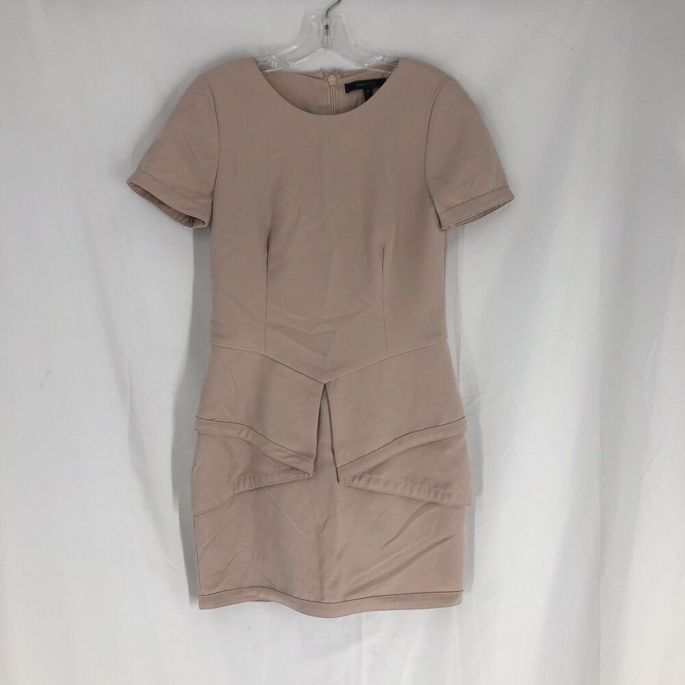 BCBG Pale Pink Short Sleeve Mini Sheath Dress Size 2
